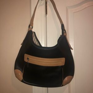 Maxx New York Black and Tan Shoulder Bag